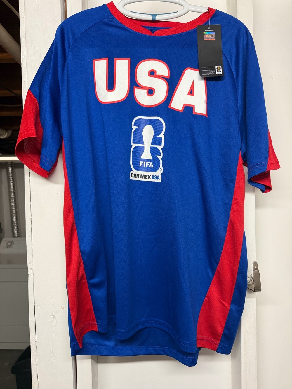 USA Men's Blue & Red FIFA World Cup Soccer Jersey Shirt XL Brand New
